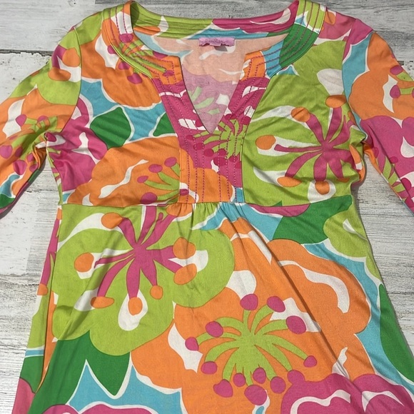 Lilly Pulitzer Silk Blend Floral Dress Size XS - Picture 3 of 11